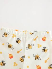 Cozy Pixies Conjunto de Pijama com 2 Peças para Bebê Menino, Top de Manga Curta com Gola Redonda e Costuras Macias com Estampa de Animal em Malha Ajustada e Shorts de Cintura Elástica