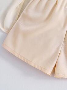 SHEIN Ragazza giovane, completo casual da 3 pezzi composto da blusa a maniche lunghe monocromatica, top a canotta e pantaloncini