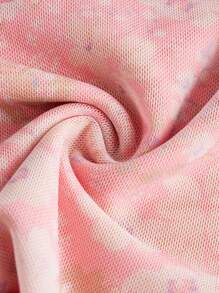 SHEIN PETITE Floral Print Pleated Asymmetric Hem Mesh Pink Tube Top Summer Top,Rave Top - Pink - View 3