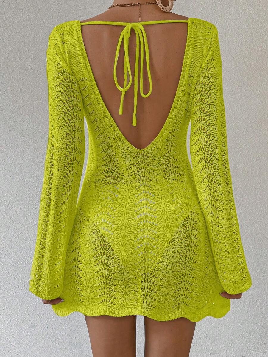 Swim Lushoire Women Lightweight Long Sleeve Cover Up, Minimalist Style Suitable For Summer - Mustard Yellow - View 1