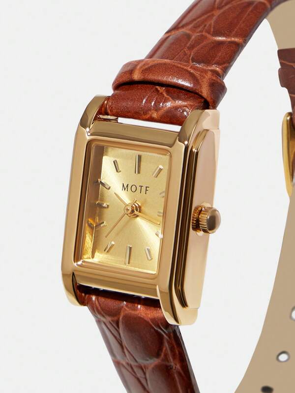 MOTF PREMIUM Orologio da donna di moda semplice, quadrante quadrato al quarzo