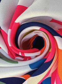 SHEIN Clasi Robe chemise courte à manches courtes à fleurs marguerite monorangée pour femmes grande taille, printemps - Multicolore - Voir 6