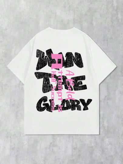 Street Life Men's Blurred Human Portrait Round Neck Short Sleeve Casual Loose T-Shirt