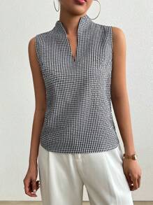 Chiquease 女士无袖圆领休闲衬衫，优雅夏日度假风 - 彩色 - 查看 4