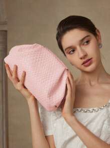 MOTF PREMIUM PU LEATHER TEXTURED CLUTCH - Pink - View 6