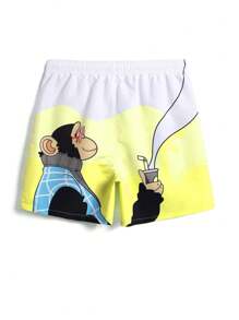 Surfspeed Men's Fashion Minimalist Swimming Trunks, Suitable For Summer - Yellow - View 2