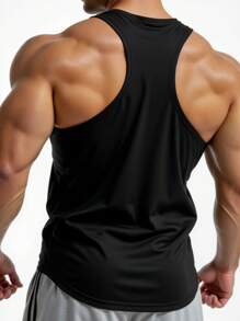 Manfinity Sport Corelite Men's Simple & Fashionable Sports Tank Top, Suitable For Summer - Black - View 2