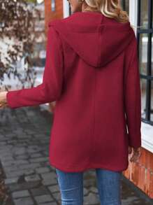 SHEIN LUNE Zip Up Hooded Coat For New Year Clothes