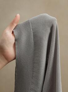 Anewsta Elegant Round Neck Beaded Embroidery Short Sleeve T-Shirt, Knit Top For Valentine's Day, Summer Vacation, New Year's, Spring, Casual, Elegant - Grey - View 7