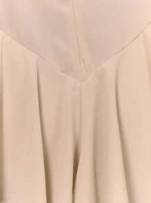 MUSERA Mono de manga larga con cuello de pico, cuello con volantes extremos, dobladillo con volantes, look lindo y sexy, adecuado para Ibiza, primavera, verano, club, vacaciones, vacaciones, estilo bohemio, primavera, verano, elegante ropa de playa