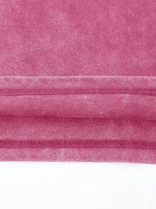 ROMWE MEN Street Life Men's Vintage Washed Embroidery Loose Short Style Short Sleeve T-Shirt - Hot Pink - View 4