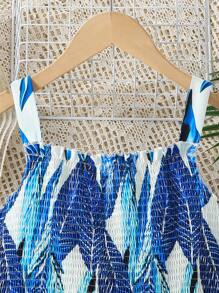 Tween Girls Minimalist Sleeveless Jumpsuit, Fashionable Summer Outfit - Blue - View 7