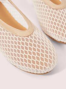CUCCOO DOLLMOD Round Toe Comfortable Leopard Print Mesh Fabric Bow Decor Stylish Slip-On Flat Loafers For Womenpring Summer New Shoes Vacation Women Wedding Shoes Easi For Easter - Apricot - View 7