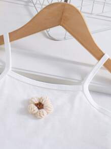 SHEIN Ragazza giovane, completo casual da 3 pezzi composto da blusa a maniche lunghe monocromatica, top a canotta e pantaloncini