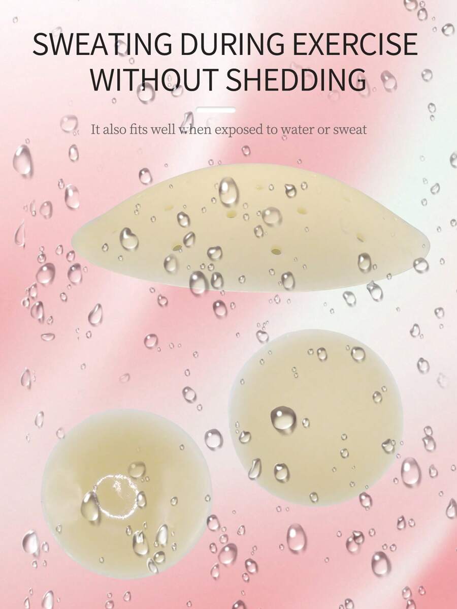 2 Pairs Invisible Breathable Suction Breast Pasties - Multicolor - View 1