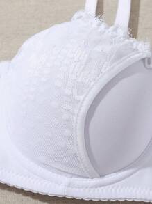 DesireSculpt 1 pieza Sujetador de lencería con cierre delantero con push-up y aros para mujer con aplicaciones de encaje