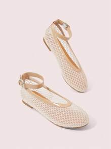 CUCCOO DOLLMOD Round Toe Comfortable Leopard Print Mesh Fabric Bow Decor Stylish Slip-On Flat Loafers For Womenpring Summer New Shoes Vacation Women Wedding Shoes Easi For Easter - Apricot - View 2