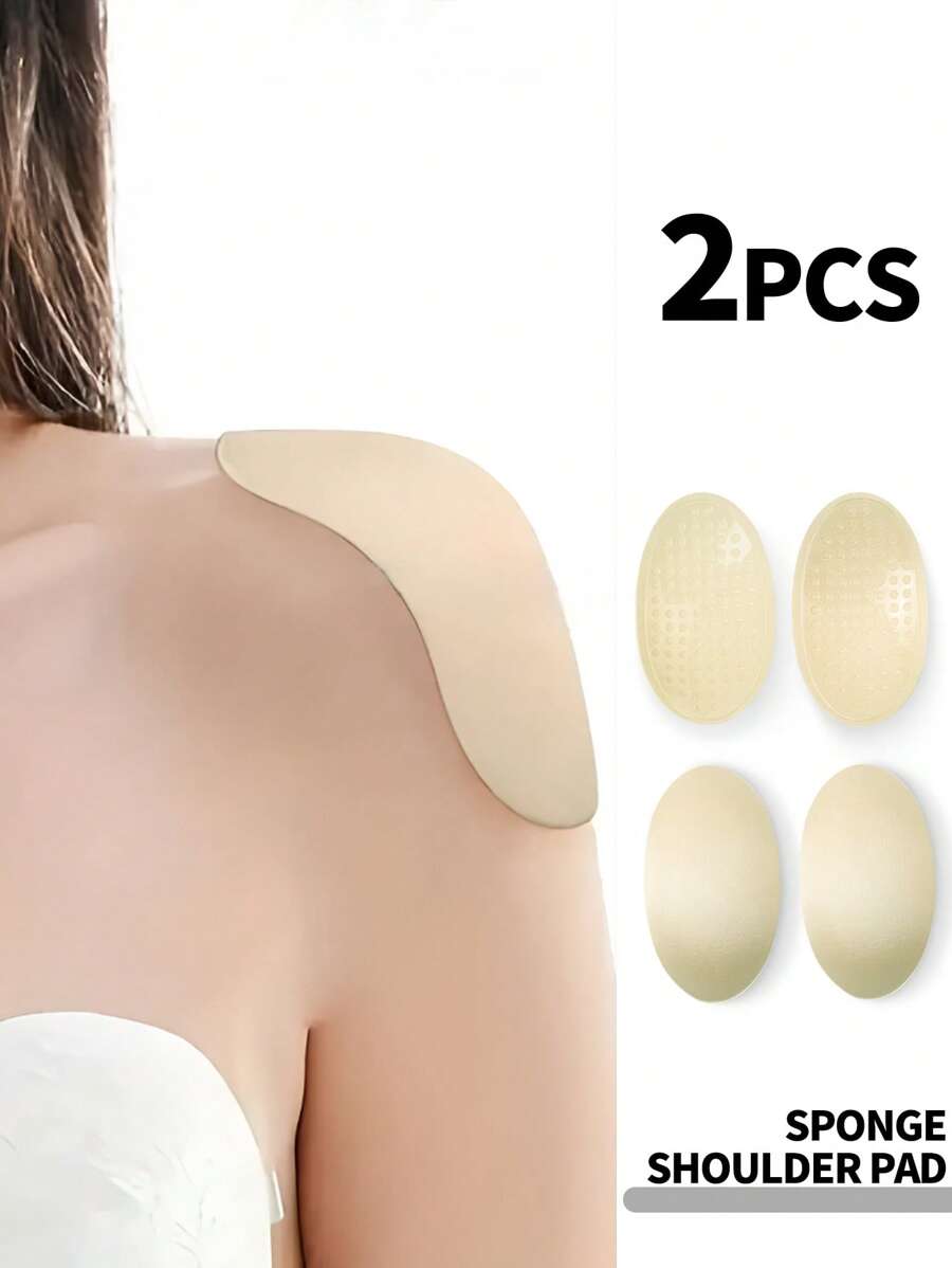 Shoulder Pads - Foam Self-Adhesive Thicker Invisible Shoulder Lift, Prevent Sagging Shoulders, Unisex Suit Accessories - Apricot - View 1