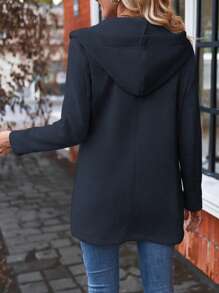 SHEIN LUNE Zip Up Hooded Coat