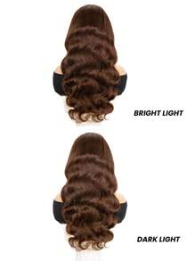 Chocolate Brown Body Wave Human Hair Wigs 13*6 Transparent Lace Front Wig With Baby Hair Pre Plucked For Women