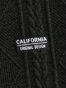 Manfinity BRENVOR 男士休闲针织面料刺绣装饰修身短袖 T 恤，适合日常穿着，夏季 - 鉛灰色 - 查看 3