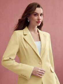 MOTF PREMIUM BLAZER DE BOTÃO ÚNICO COM ESTAMPA LISTRADA