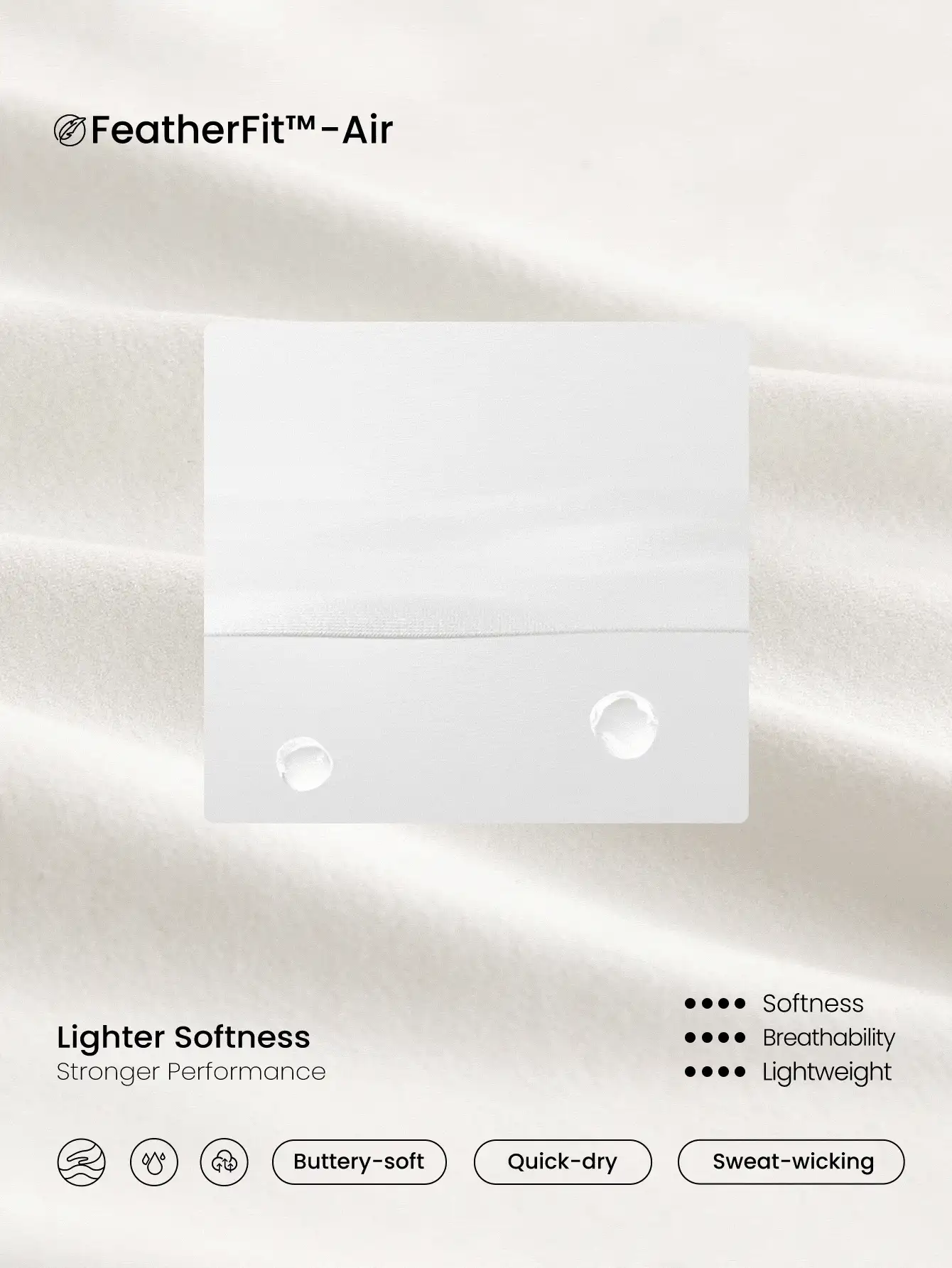GLOWMODE FeatherFit™-Air Scoop Neck Knotted Mini Dress Quick Dry Moisture Wicking - White - View 6