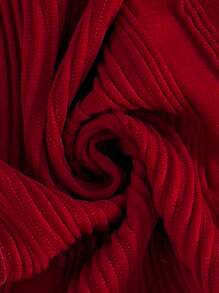 Soleia 性感休闲度假扭纹开衩纹理面料抹胸上衣 - 酒紅色 - 查看 8