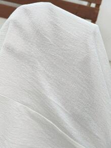 SHEIN Women's Maternity Casual White Woven Fabric Shorts With Lace-Up Detail And Semi-Sheer Finish - White - View 8