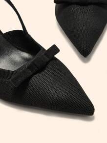 CUCCOO BASICS Fashion Women's High Heel Pumps With Pearl & Bow Decoration, Comfortable & Versatile Lolita Style Heels - Black - View 8