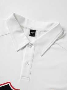 Manfinity EMRG Polo a maniche corte da uomo casual di Manfinity Streetrush con stampa numerica, streetwear, colore nero, adatta per la scuola o come regalo per il fidanzato