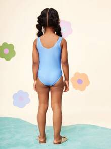 Set de 2 piezas de bikini top y braga tipo tankini con estampado de mariposa para niña joven CutesyCutie