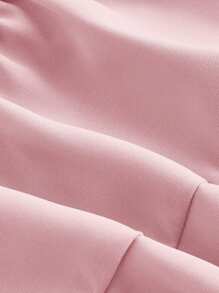 SHEIN MOD Summer Pink Bodycon Ruffle Cup Wireless Bralette With Front Knot And Back Straps,Rave Top - Pink - View 3