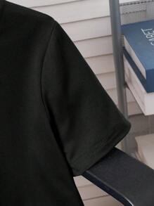 Tween-Jungen Kurzärmliges T-Shirt mit Rundhalsausschnitt und Charakter-Print - Schwarz - Übersicht 4