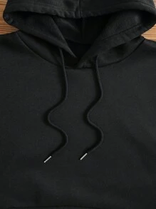 Manfinity Dauomo Men's Casual Fleece Hoodie, Fashion Car Print Pullover Hoodie, Car Enthusiasts Casual Hooded Sweatshirt - Black - View 5