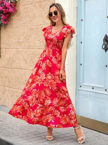 SHEIN Clasi Rochie de dama cu model dopamina, stil elegant de vacanta