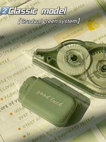 SHEIN 5 Packs Highly Attractive Multifunctional Correction Tape Set, Creative Coating Tape, Smooth And Simple Silent Correction Tape(Offset Printing Is A Normal Phenomenon) - Green - View 4