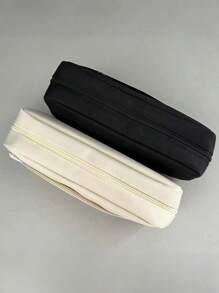 1 pieza Estuche para lápices de gran capacidad y doble capa de material Oxford. Este estuche, fabricado con un material Oxford resistente, ofrece una durabilidad excepcional. Su diseño de doble capa proporciona suficiente espacio para organizar ordenadamente todos los artículos de papelería, desde lápices y bolígrafos hasta borradores y reglas. Uso multifuncional, bolsa de almacenamiento linda y multifuncional, estuche para lápices, vuelta al colegio, útiles escolares