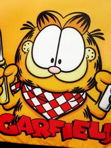 GARFIELD X SHEIN Cartoon Cat Printed Insulated Lunch Bag, Picnic Cooler Bag, Large Capacity For Storing Lunch Boxes, Beverages, Etc.