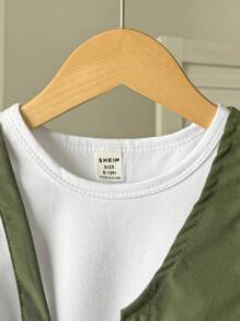 Set 3 buc ținută de vară pentru bebeluș băiețel - tricou cu mânecă scurtă, pantaloni cargo, vestă, la modă și perfectă pentru joacă în aer liber