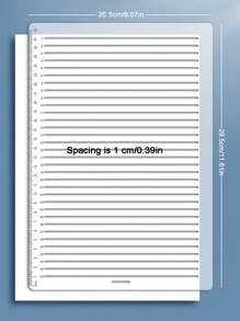 1 件装直线模板尺透明线条标记尺学生 A4 家庭作业书法模板