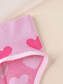 Set de 2 piezas de sostén y tanga sin costuras con diseño de corazón para el Día de San Valentín