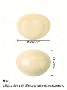 2pcs 3cm Thick Silicone Abalone Shaped Bra Inserts, Invisible Push-Up Pad For Bikini - Apricot - View 3