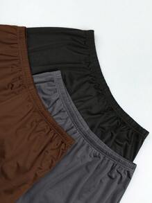 SHEIN EZwear 3件套休闲针织大码短裤 - 彩色 - 查看 5