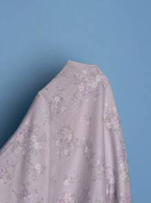 PalaceNights Bộ đồ ngủ ren mỏng họa tiết hoa cổ điển và áo choàng ngủ mùa lễ hội, quần áo thu đông - Màu tím - Xem 7