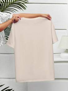 INAWLY 落肩圣帕特里克节三叶草 T 恤、时尚三叶草 T 恤、复古圣帕特里克节 T 恤 - 杏色 - 查看 2