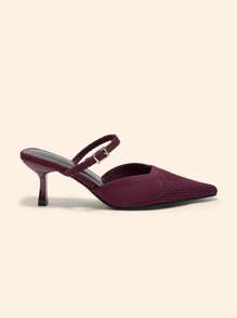 CUCCOO BASICS Maroon Women Solid Color High Heels, Minimalist Fashion Design, Suitable For Summer