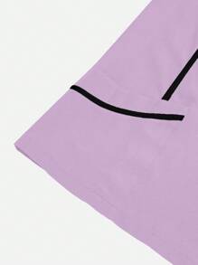 TaskEZ Maglietta donna con bordi a contrasto di colore, maniche corte, camice da lavoro