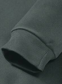 Manfinity EMRG Men's Letter Cross Print High Neck Long Sleeve Sweatshirt - Grey - View 5