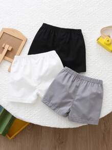 Souflis Souflis 3 件套男婴纯色简约时尚休闲短裤，适合夏季 - 彩色 - 查看 2